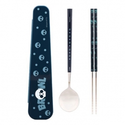 Brawl Stars Easy Grip Stainless Steel Spoon & Chopsticks Case 3-Piece Set
