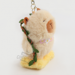 Flower Necklace Capybara Keyring, Random