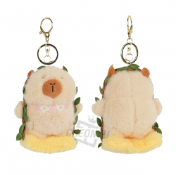 Flower Necklace Capybara Keyring, Random