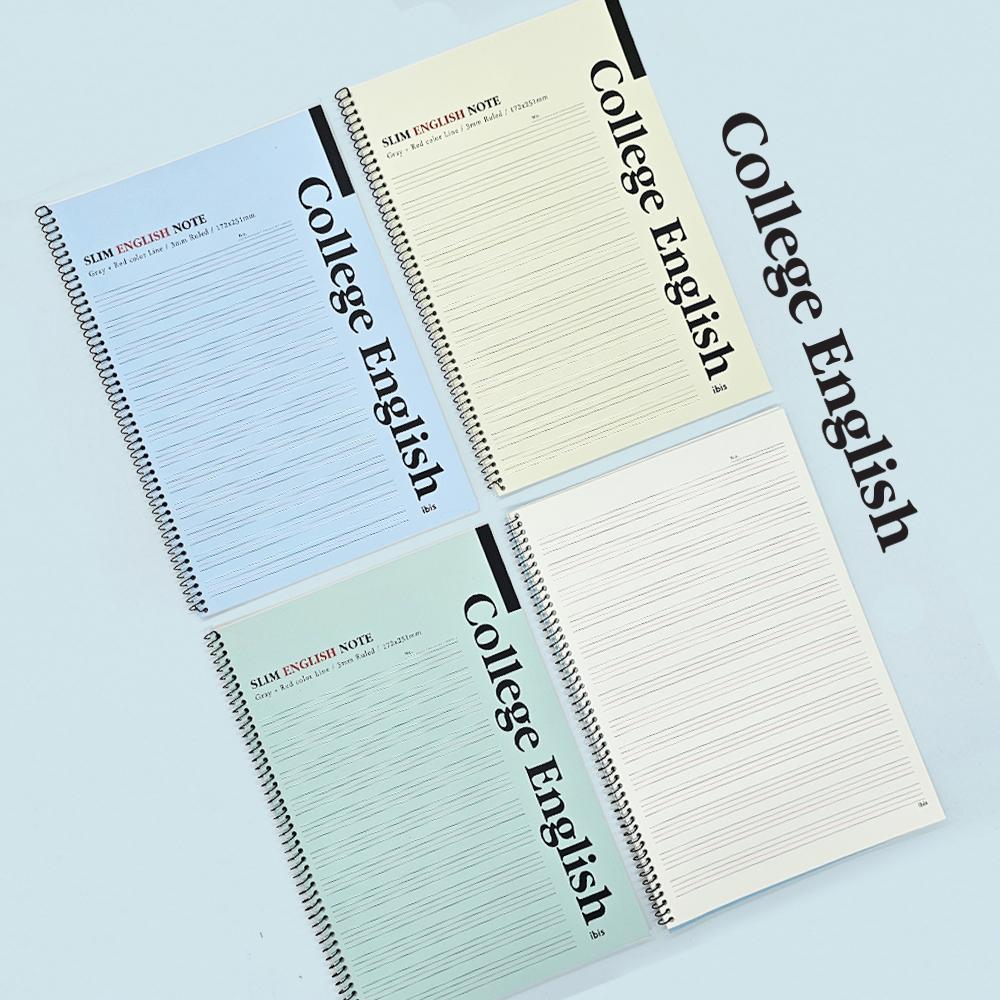 Slim English Writing Notebook for Aged 14-19, 10 Pack 