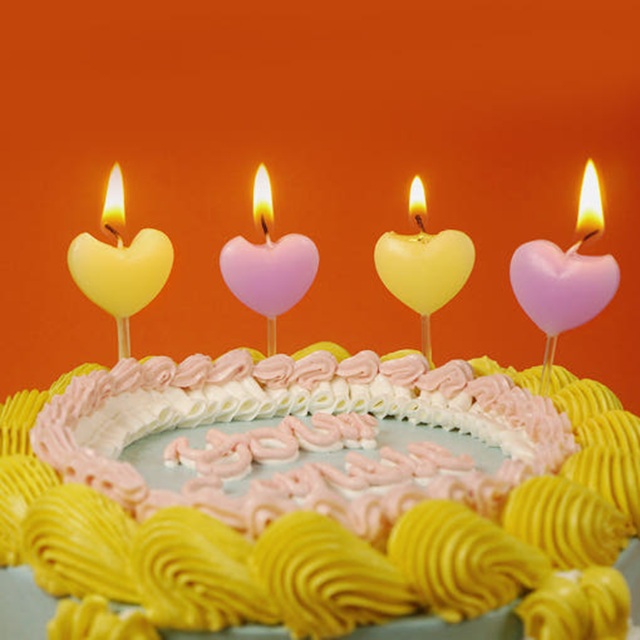 Variety Heart Candles - Purple Lemon
