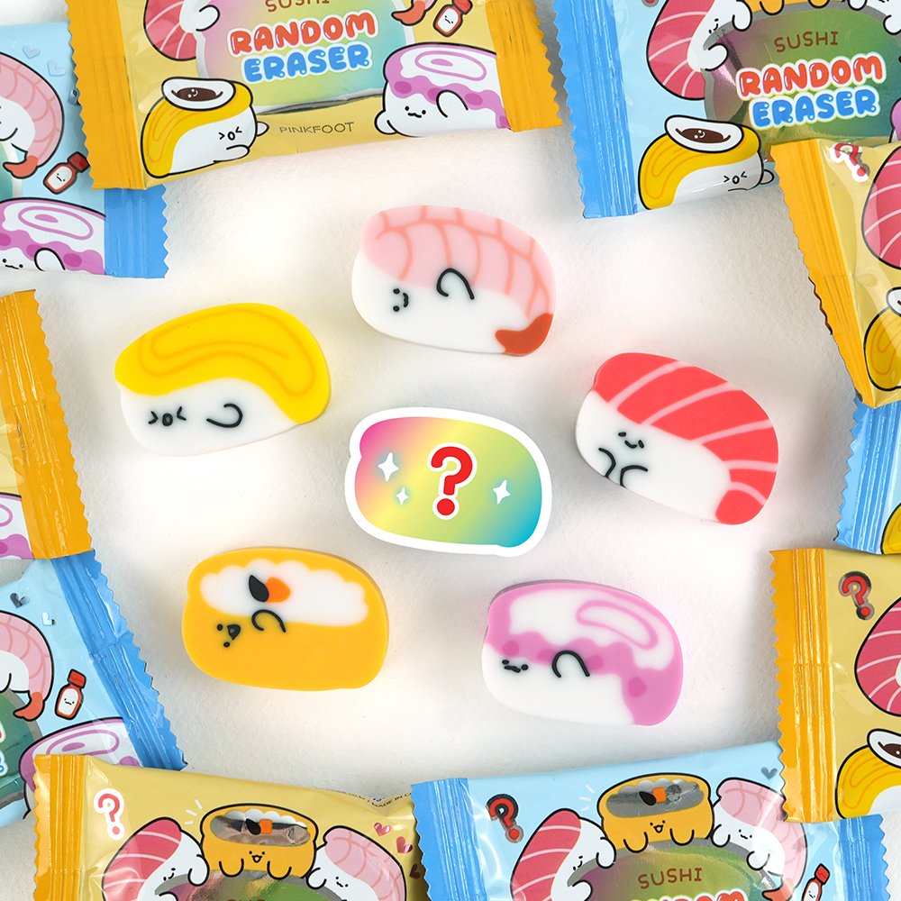 Sushi Random Erasers Set ver.27 (Set of 60)