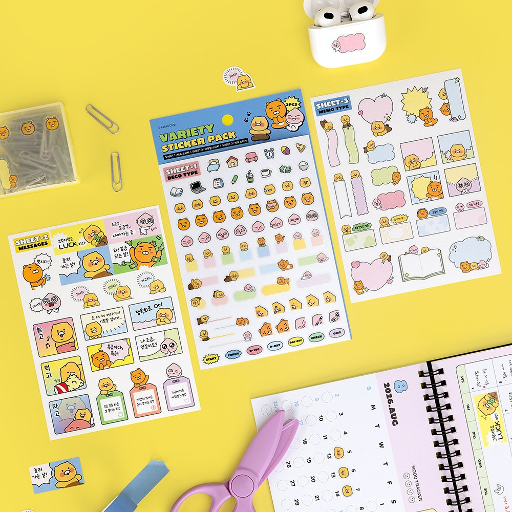 Kakao Friends Deco Sticker Pack 3P