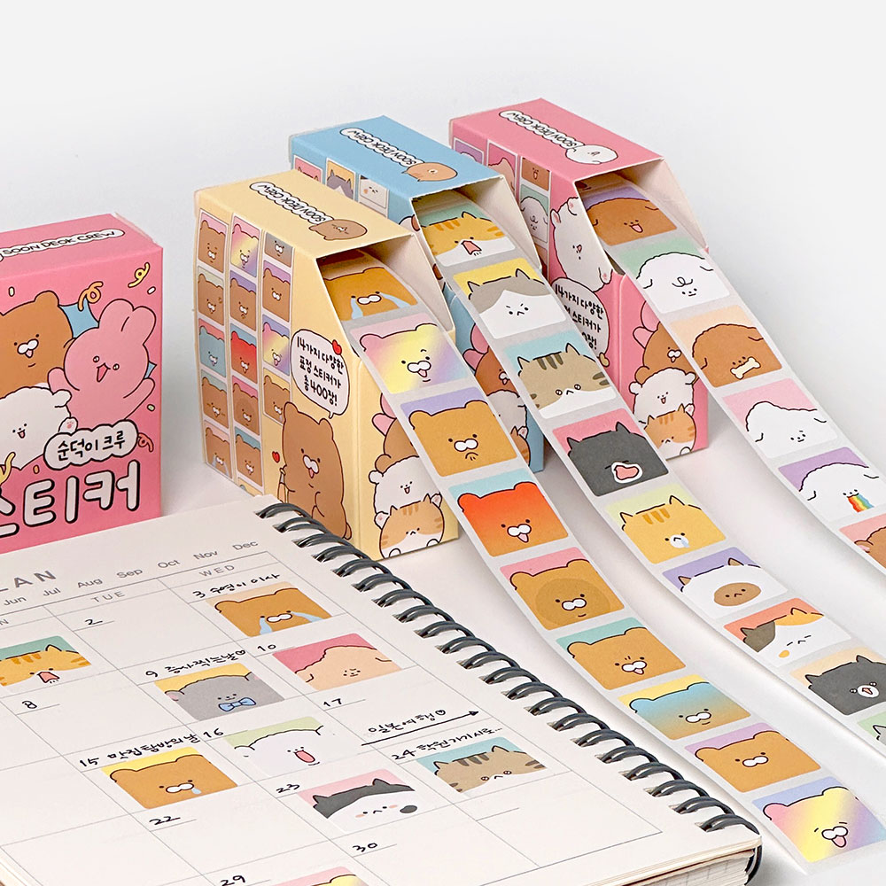 Soonddeoki Crew Roll Stickers 400pcs, Random
