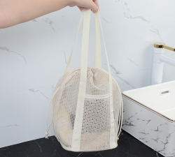 Brisk Mesh Material Bathing Sauna Swimming Pool Shower Black Small  Bag 