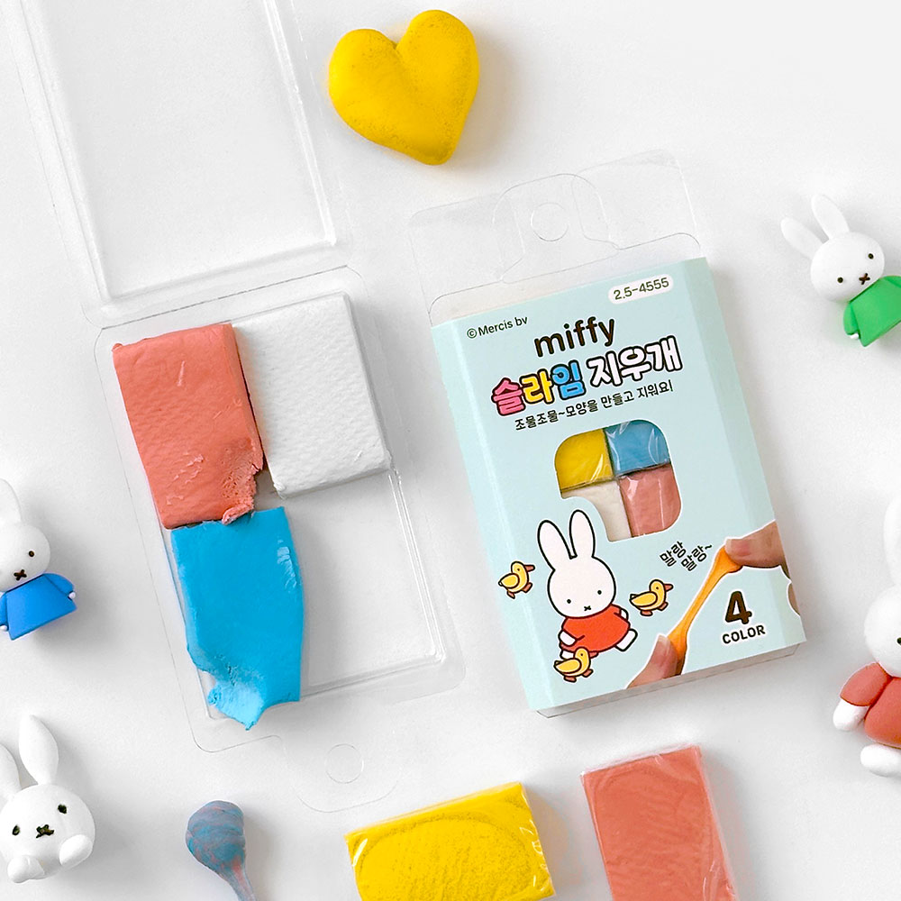 Miffy Slime Eraser 4 Color Set
