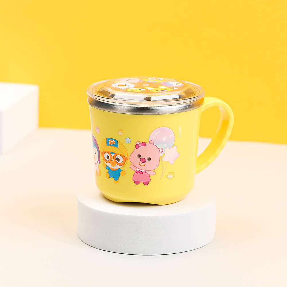Pororo Picnic Non-slip Lid Stainless Steel Cup (L)