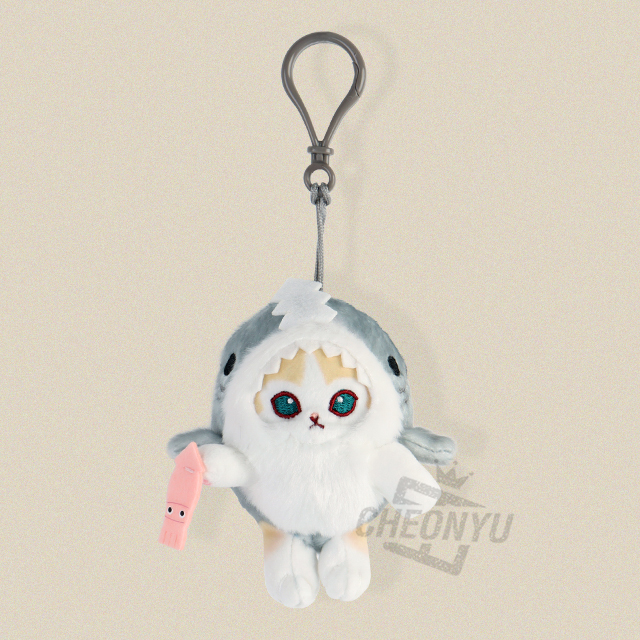 모후샌드 상어 코스튬 가방고리 9cm_크림냥