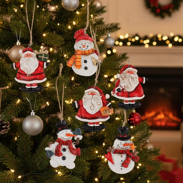 Christmas Ornament Set ver.2 Santa Snowman