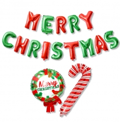 Christmas Alphabet Letter Balloon (16pc) + Round Balloon (12pc)