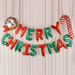 Christmas Alphabet Letter Balloon (16pc) + Round Balloon (12pc)