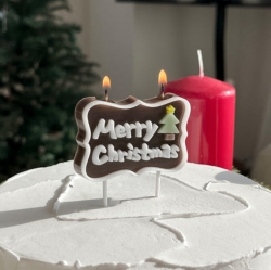 XMAS Premium Christmas Candle Message Cake Candle 2 Types