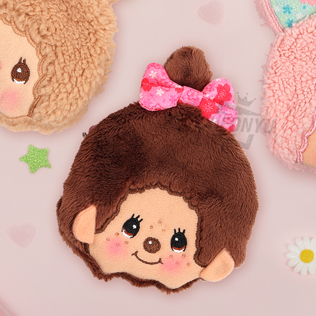 Monchhichi-chan Face Coin Pouch_Monchhichi chan pink