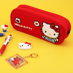 Hello Kitty Cotton Applique Pencil Case