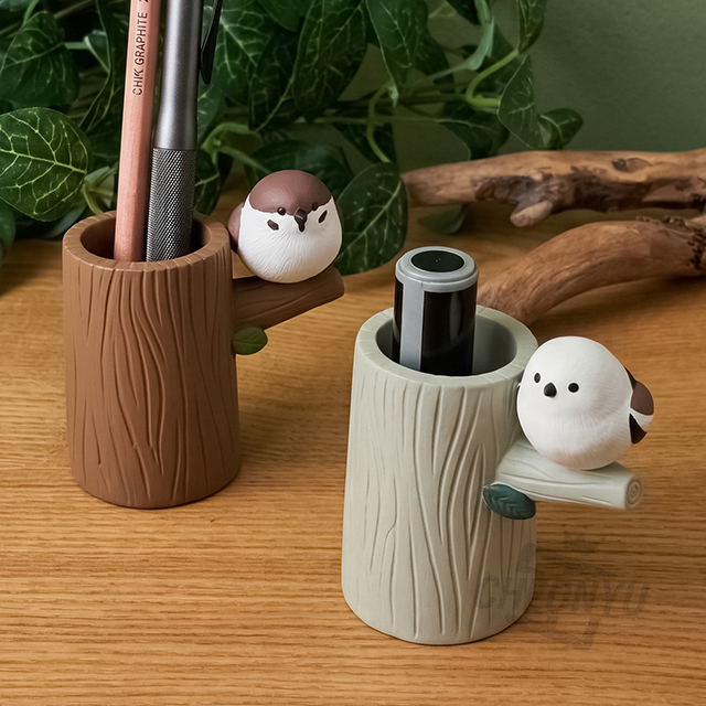 Japanese Little Bird Tree Stump Multi Stand