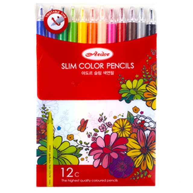 Adore Slim Colored Pencils 12-Color Set