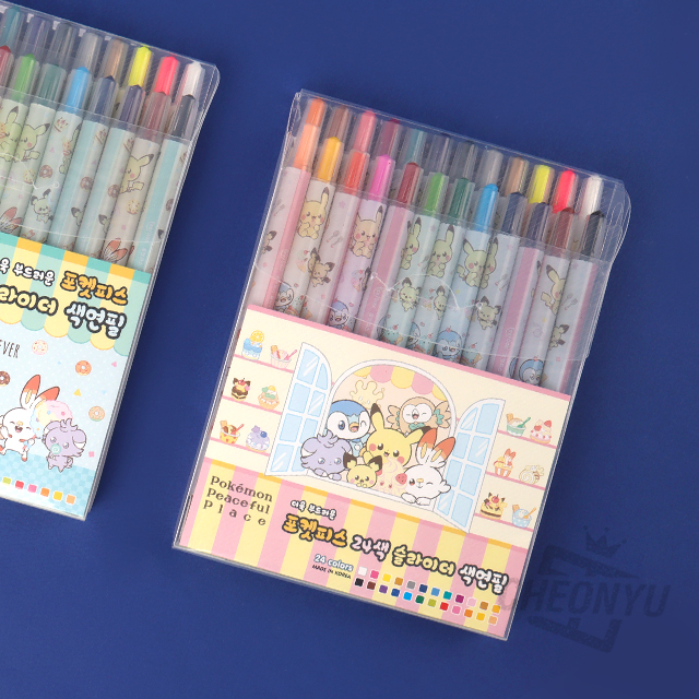 Pokemon 24-Color Slider Colored Pencils, Random