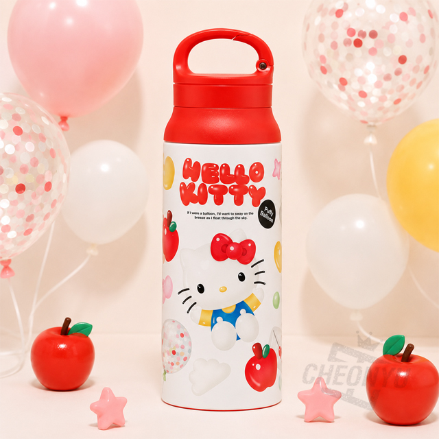 Hello Kitty Puppy Balloon Carabiner Handle Stainless Bottle 600ml
