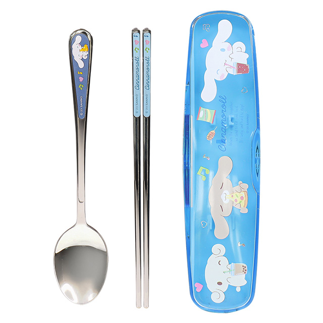Cinnamoroll All-Stainless Steel Cutlery & Clear Case Set