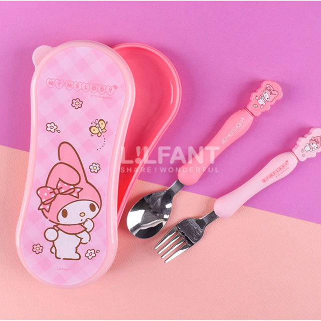 My Melody Mascot Spoon, Fork & Case Set