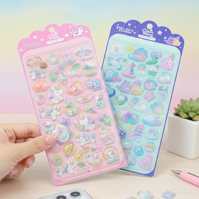 Glassmong 3D Bubble Glow-in-the-Dark Stickers