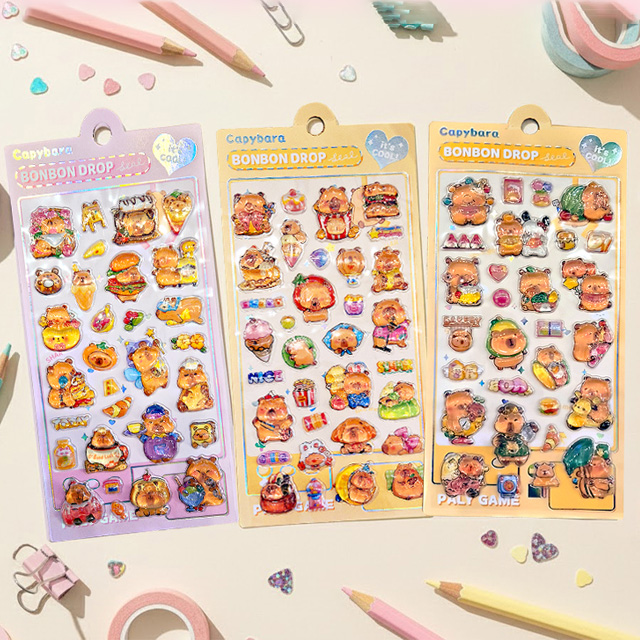 Glassmong 3D Puffy Stickers - Capybara