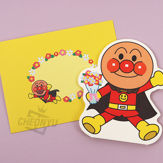Anpanman & Flower Die-Cut 3D Mini Card