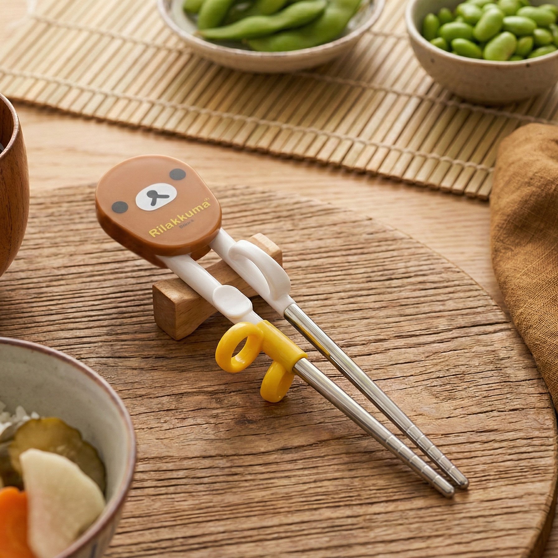 Rilakkuma Stainless Steel Training Chopsticks (Face) Stage 1