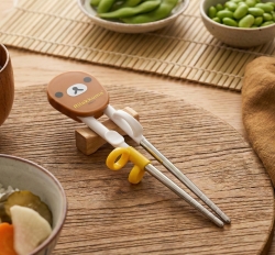 Rilakkuma Stainless Steel Training Chopsticks (Face) Stage 1