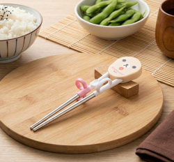 Korilakkuma Stainless Steel Training Chopsticks (Face) Stage 1