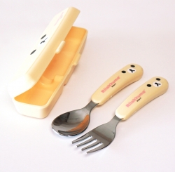 Korilakkuma Cutie Spoon Fork Case Set (Face)