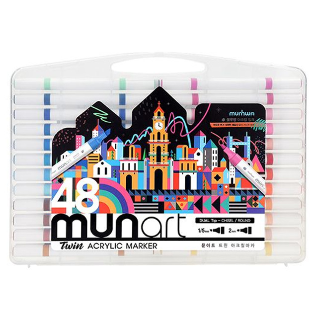 MUNART TWIN ACRYLIC MARKER 48 Colors set