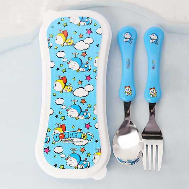 Doraemon junior spoon&fork in case set
