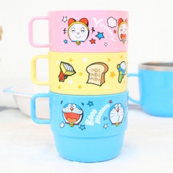 Doraemon color cup with handle 3P