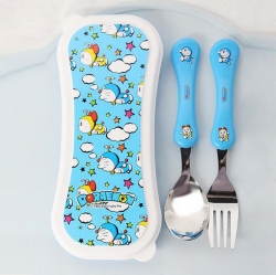 Doraemon junior spoon&fork in case set