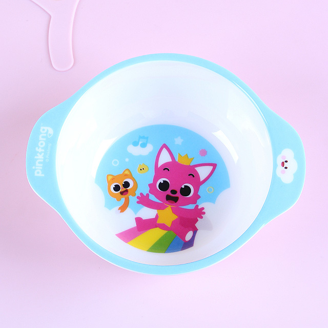 Pinkfong melamine bowl with handles