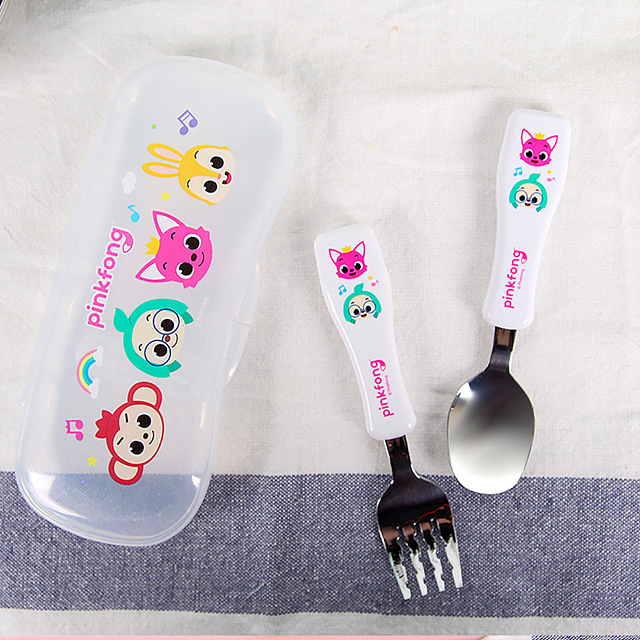 Pinkfong kids spoon&fork case set