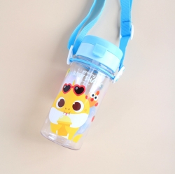 Baby shark non-spill straw bottle