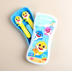 Baby shark spoon&fork in case set