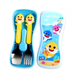 Baby shark spoon&fork in case set