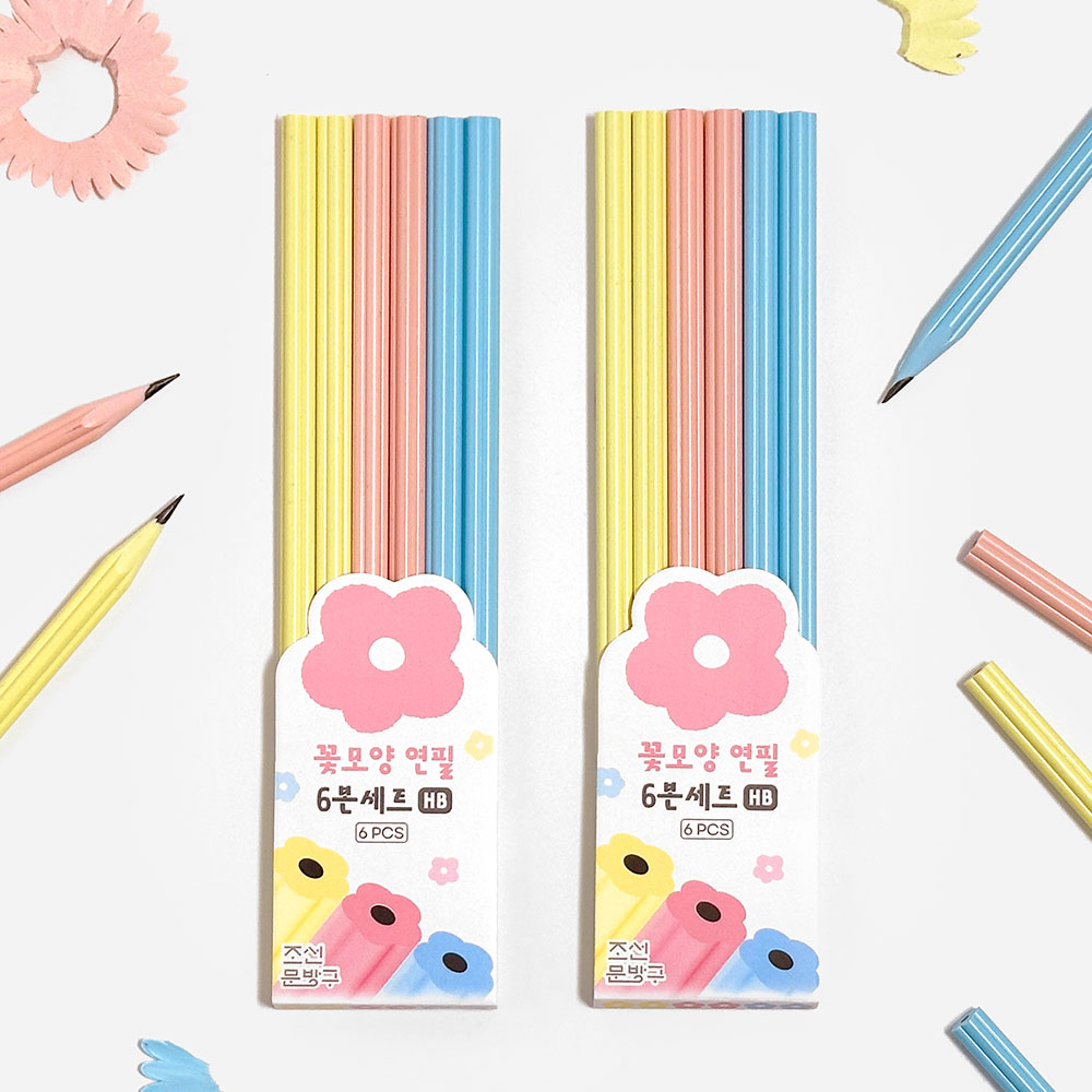 Flower Pencil 6P Set, 24Set