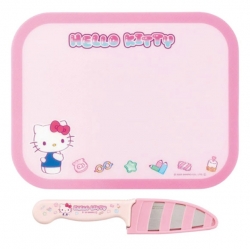 Hello Kitty Kids Cutting Board & Stainless Steel Round Safety Knife Set
