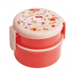 Hello Kitty Pastel Blossom Round 2-Layer Lunch Box (Included Fork)