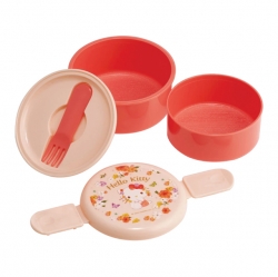 Hello Kitty Pastel Blossom Round 2-Layer Lunch Box (Included Fork)