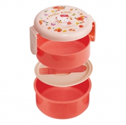 Hello Kitty Pastel Blossom Round 2-Layer Lunch Box (Included Fork)