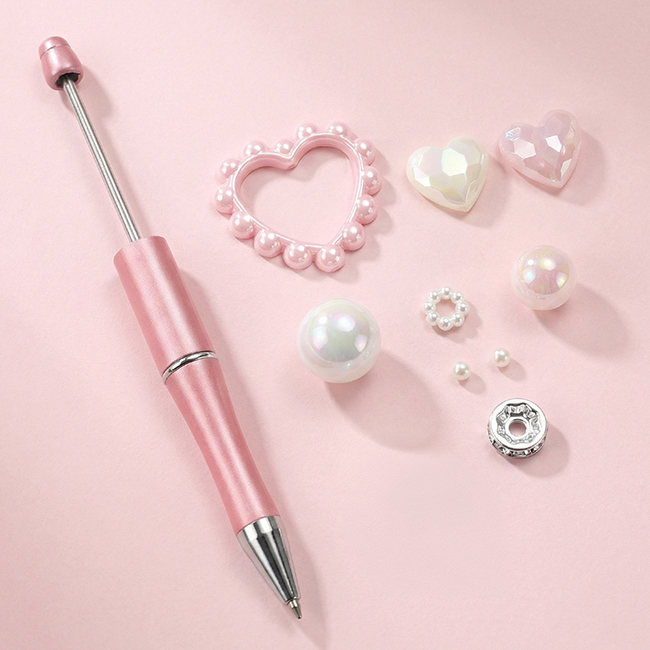 DIY Beaded Pen Decoration Set  Rosy Heart