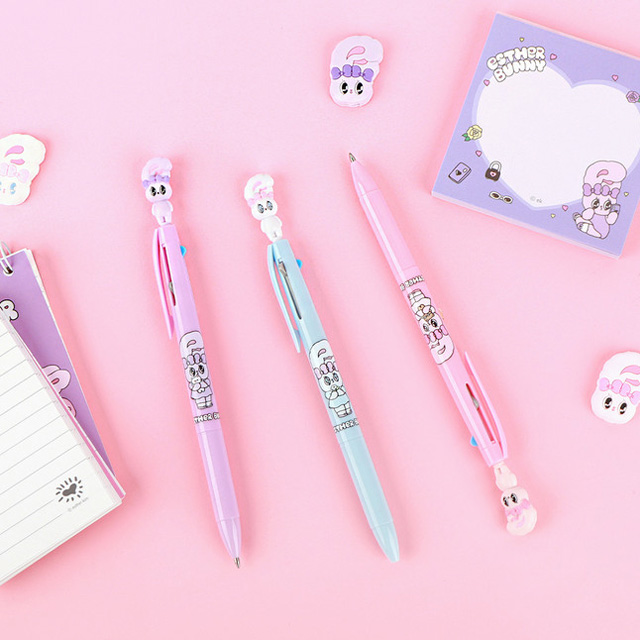 Esther Bunny Mascot 3-Color Pen 0.7mm Pink