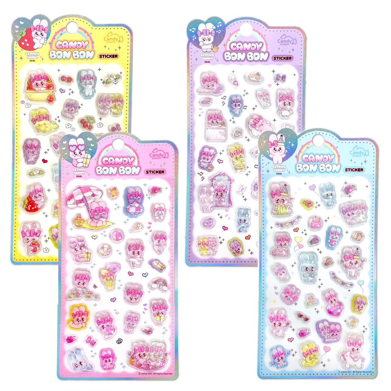 Esther Bunny Little Candy Bonbon Stickers, Random