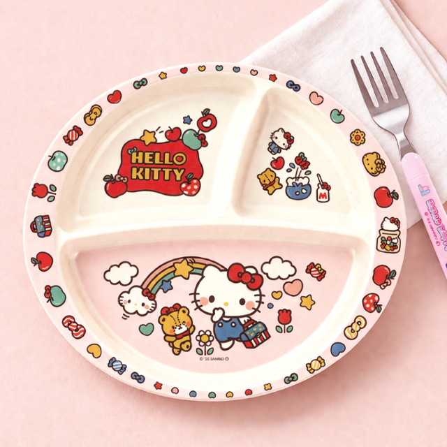 Hello Kitty Melamine Section Plate 430ml