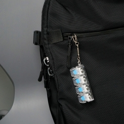 Emotional Transparent Blue Keycap Keyring Keyholder Keychain Stress Relief Click Keyboard
